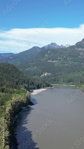 Wallpaper Mural Canadian Nature, River and Mountains. Blue sky. British Columbia, Canada. Torontodigital.ca