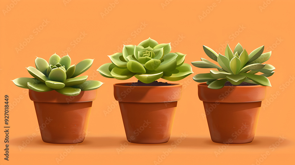 three cactuses in three pots are showcased in this art piece against a beige background ,Many different succulents ,Set of three decorative cactuses in pots with spines and blooming flowers three cactuses in three pots are showcased in this art piece against a beige background ,Many different succulents ,Set of three decorative cactuses in pots with spines and blooming flowers