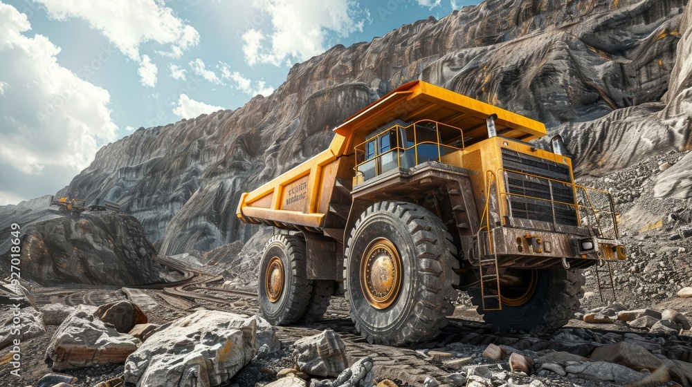 Heavy-Duty Construction Vehicle Navigating Rocky Terrain in a Rugged Job Site Heavy-Duty Construction Vehicle Navigating Rocky Terrain in a Rugged Job Site