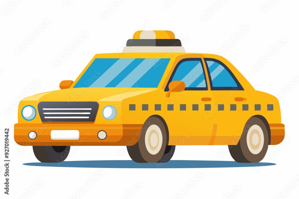 Yellow Taxi Cab with Checkered Design and Roof Light Yellow Taxi Cab with Checkered Design and Roof Light