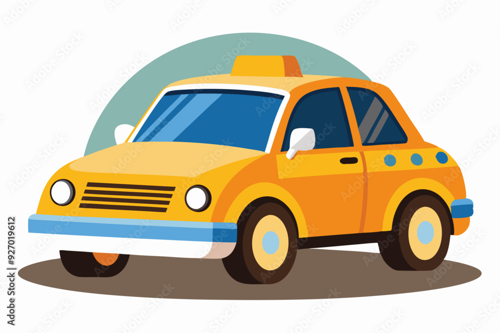 Fototapeta premium Yellow Taxi Cab with Light on Top