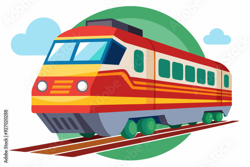 Red and Yellow Train Traveling on Tracks