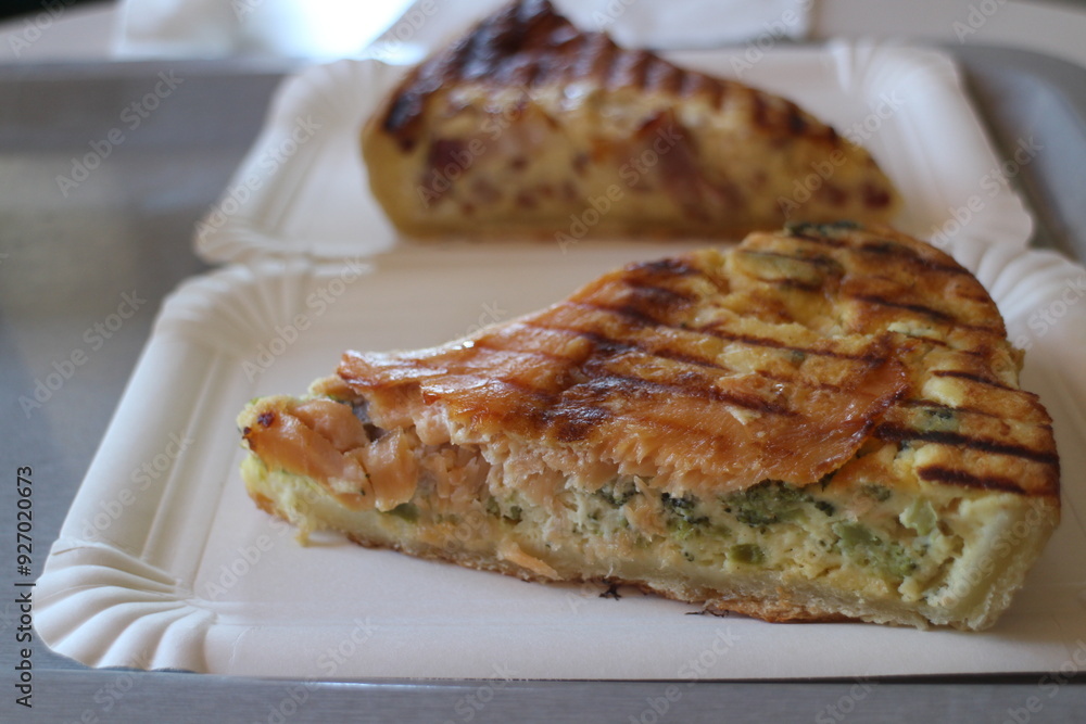 French cuisine: salmon quiche in Paris, France French cuisine: salmon quiche in Paris, France