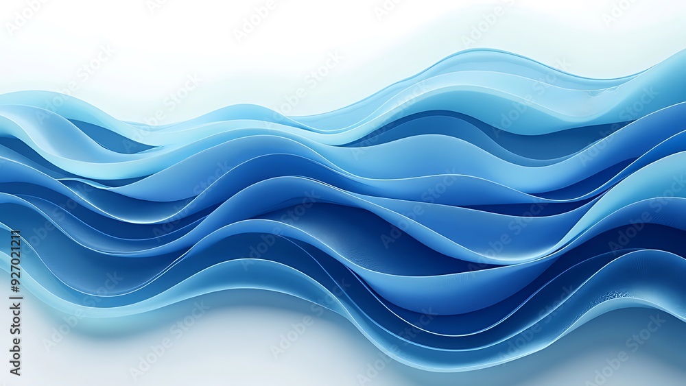 Fototapeta premium Dark blue waves abstract banner design. Elegant wavy vector background