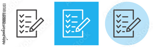 行程チェック｜ライン・アイコン　[線の編集可能]