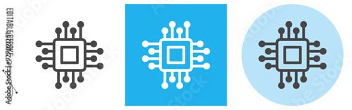 半導体のイメージ｜ライン・アイコン　[線の編集可能]