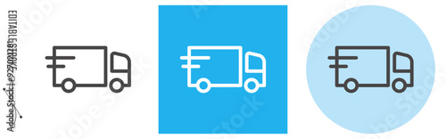 配送トラック｜ライン・アイコン　[線の編集可能]