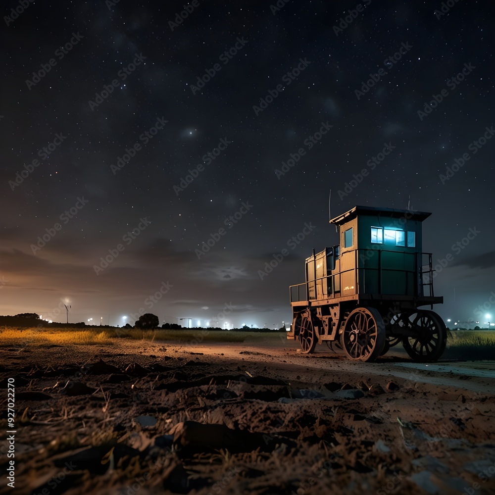 Fototapeta premium combine harvester on a field at sunset