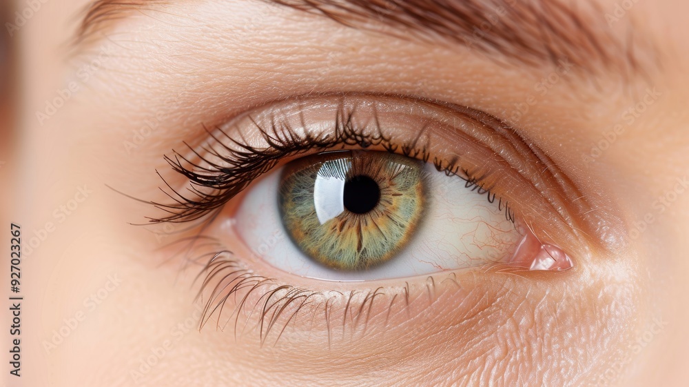 Close-up of a human eye showcasing vibrant colors and intricate details, ideal for beauty and health-related themes. Close-up of a human eye showcasing vibrant colors and intricate details, ideal for beauty and health-related themes.