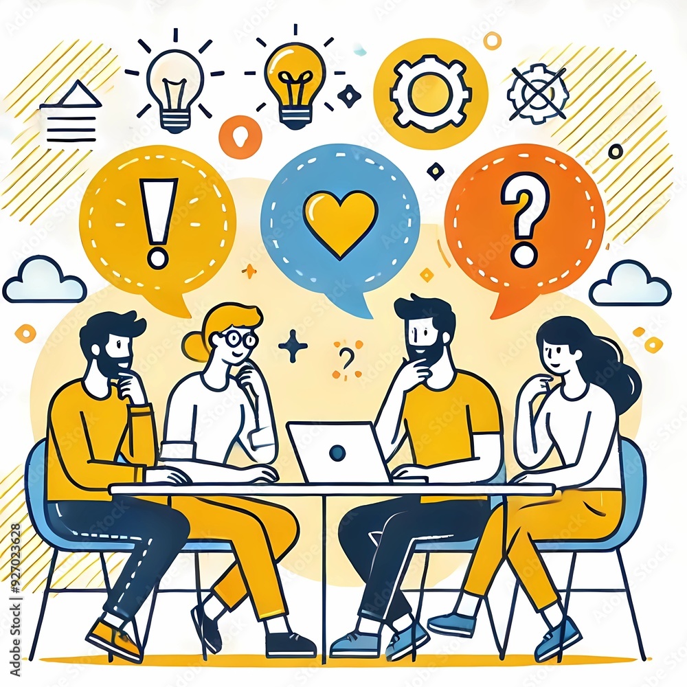 Fototapeta premium Teamwork and Idea Sharing 