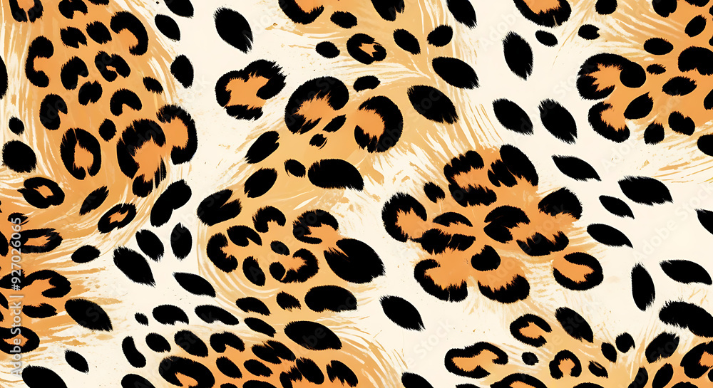 A detailed Closeup illustration capturing the intricate pattern of leopard spots, showcasing the texture and coloration in a close-up view, with copy space
A detailed Closeup illustration capturing the intricate pattern of leopard spots, showcasing the texture and coloration in a close-up view, with copy space