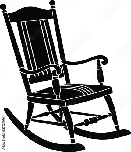 decorative rocking chair silhouette illustration