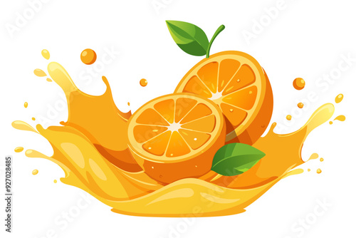 Orange juice splash illustration 