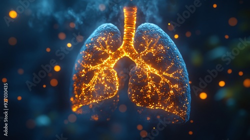 3D Lungs with Chronic Cough: A high-quality depiction of lungs affected by a chronic cough, showing irritation in the bronchial tubes.