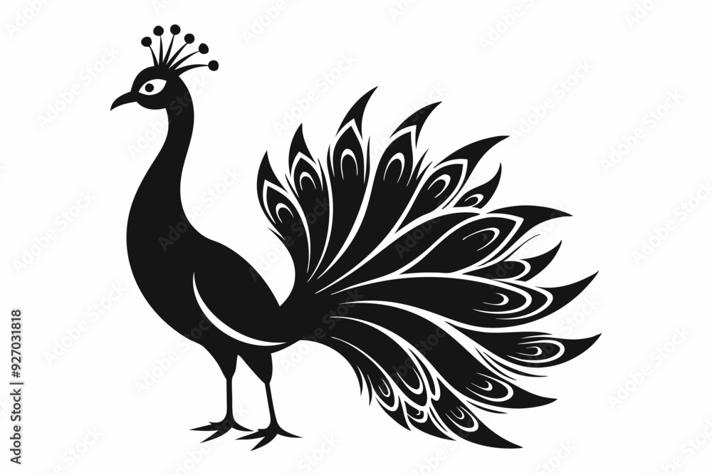 Peacock silhouette vector illustration Peacock silhouette vector illustration