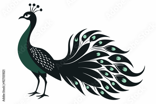 Peacock  silhouette vector illustration