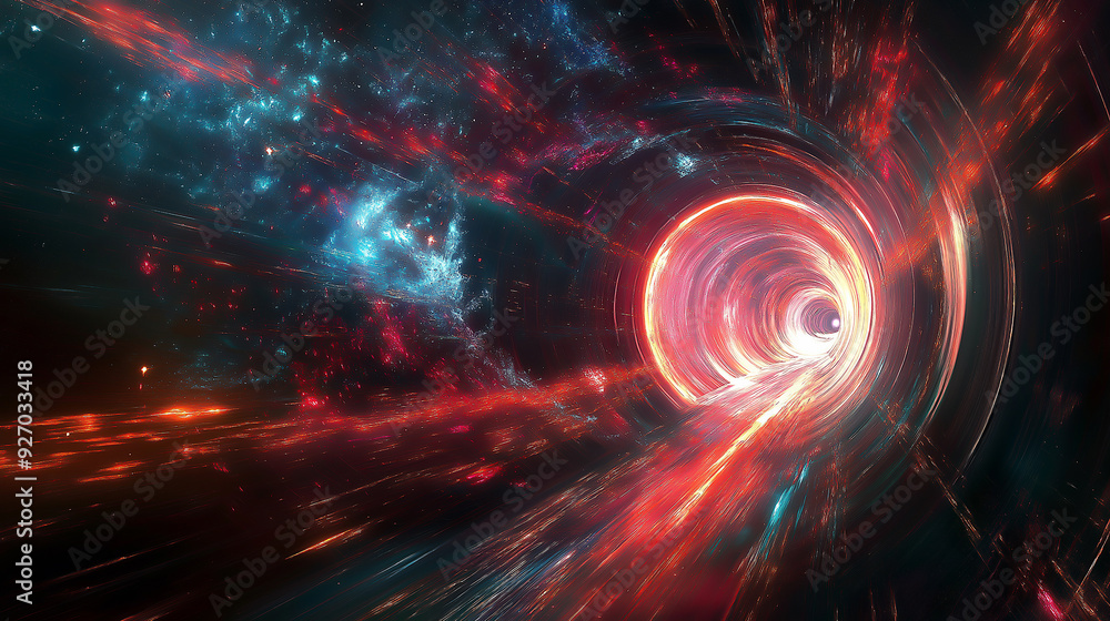 Futuristic art, cosmic tunnels, Futuristic art, cosmic tunnels,