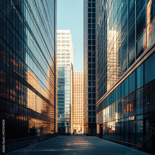 glass buildings Looking Up modern high-rise office buildings