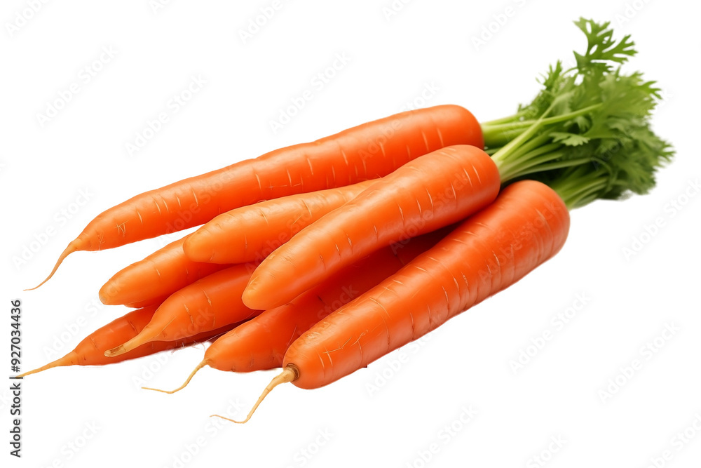 Raw fresh carrots on white background for clean presentation