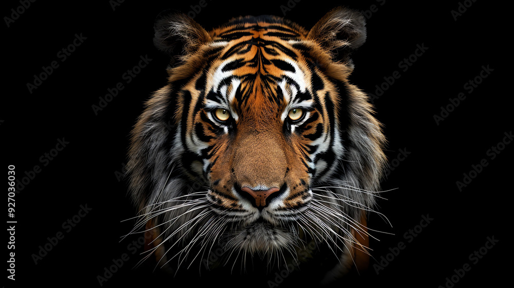 Fototapeta premium close-up photo of a tiger with a dark background