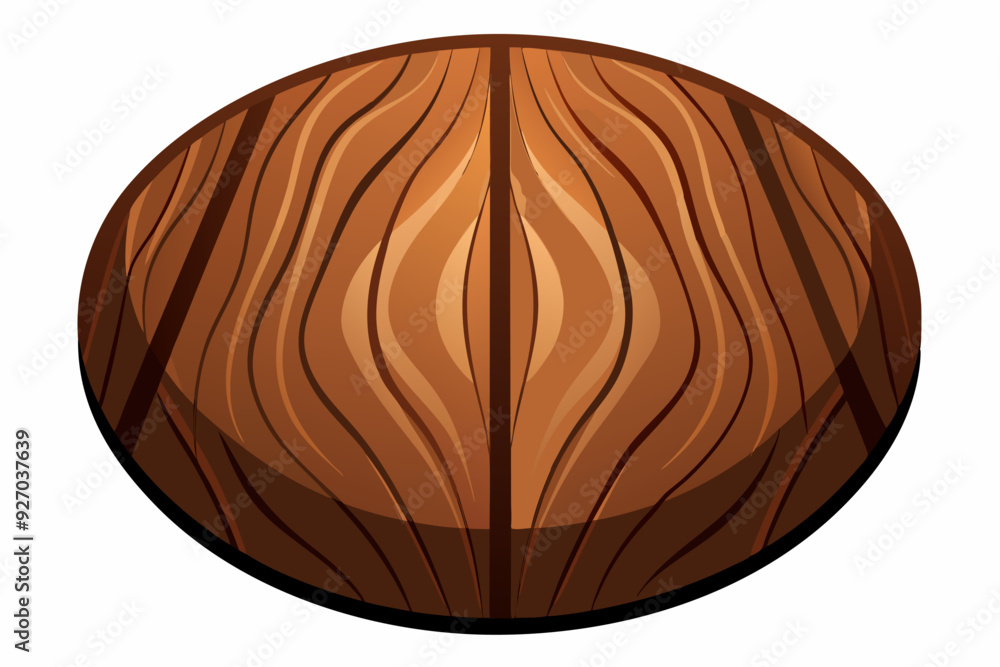 Cartoon Illustration of a Circular Wooden Surface Cartoon Illustration of a Circular Wooden Surface