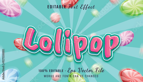lolipop 3d text effect design