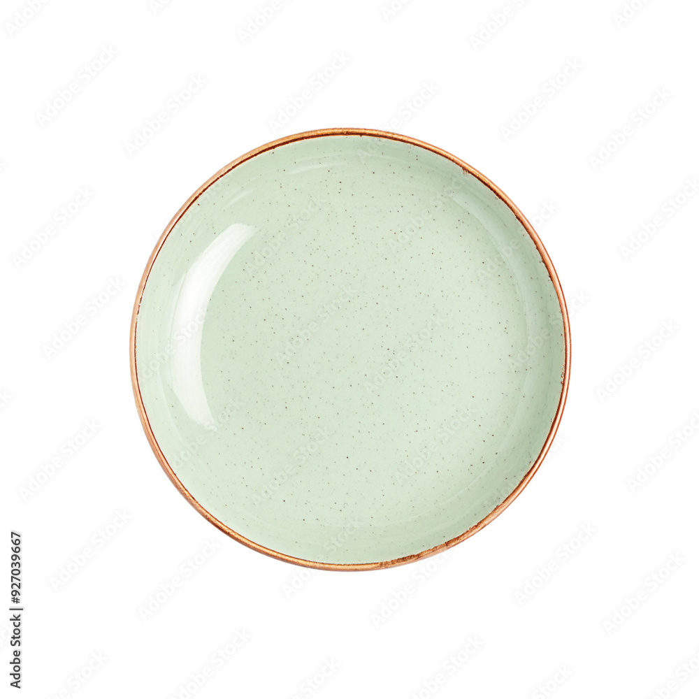Top View Empty Ceramic Plate On White Background Top View Empty Ceramic Plate On White Background