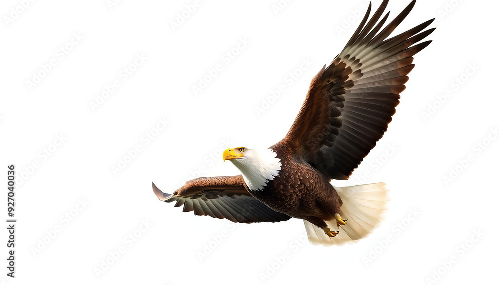 Obraz premium A large eagle is flying in the sky