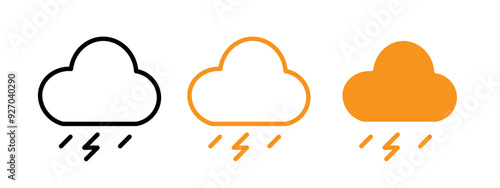 Thunderstorm icon web design in vector