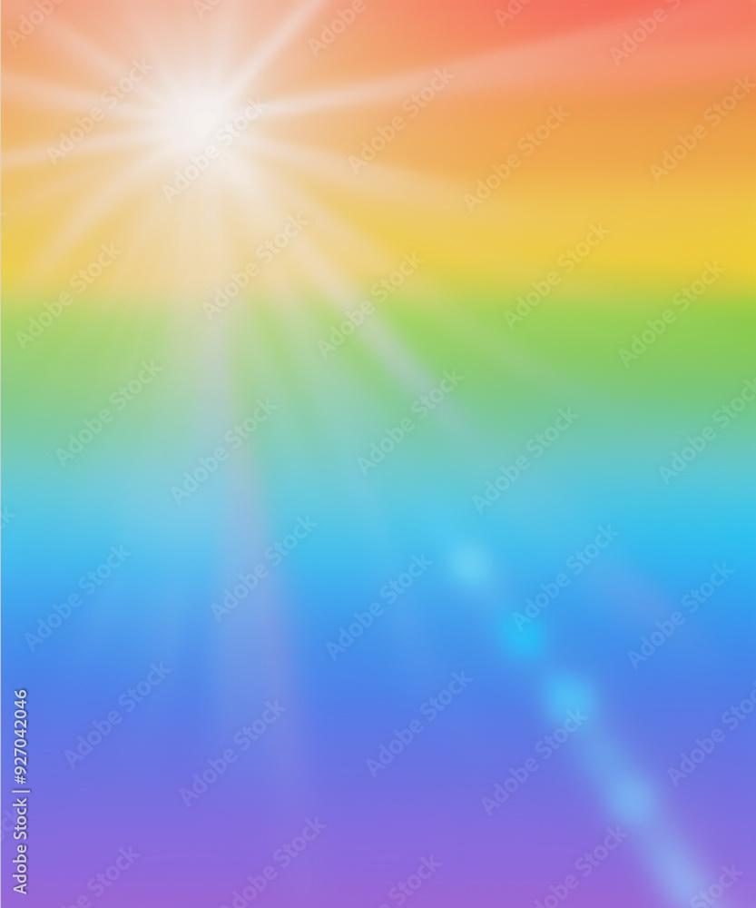 Sky midday sunlight beams rainbow pastel gradient pale orange-pink purple-blue dramatic. Beautiful sunny day soft light clouds blur background. Sky midday sunlight beams rainbow pastel gradient pale orange-pink purple-blue dramatic. Beautiful sunny day soft light clouds blur background.