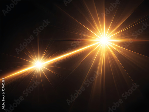 Flare light, effects sunlight, lens flare, light leaks, warm sun rays light effects, overlays or golden flare isolated on black background. effect, sunlight, ray, glow, bright, shine, sun. ai