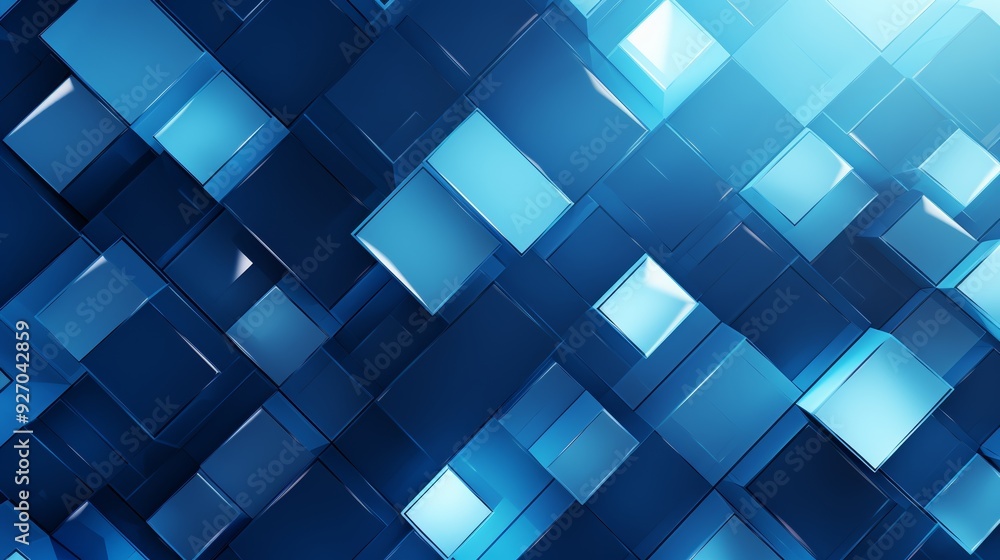 photograph of a modern abstract blue background with interlocking diamonds and squares in a complex geometric pattern, reminiscent of the Bauhaus design movement. photograph of a modern abstract blue background with interlocking diamonds and squares in a complex geometric pattern, reminiscent of the Bauhaus design movement.