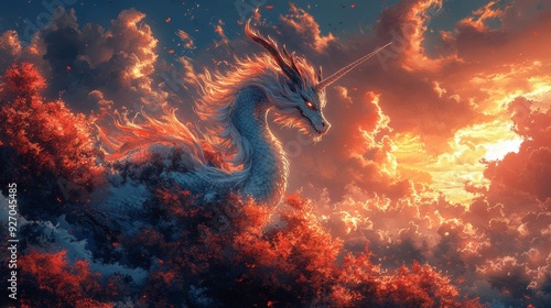 Enchanted Mythos. A Whimsical World of Dragons and Unicorns photo