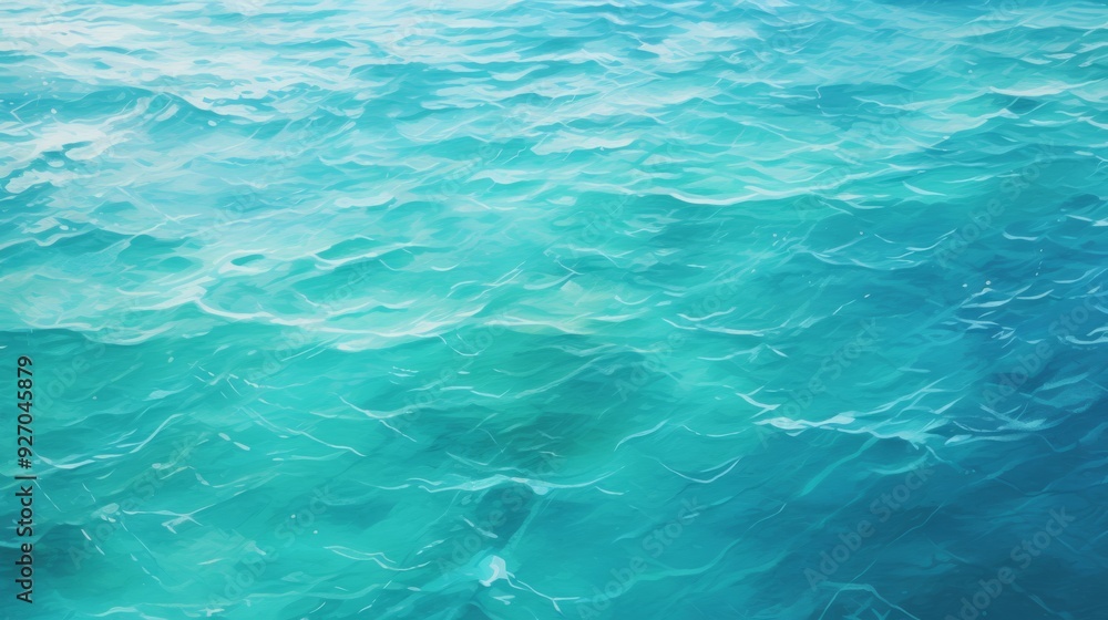 Deep turquoise sea with gentle ripples and clear blue texture Deep turquoise sea with gentle ripples and clear blue texture