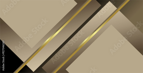 composition of lines, planes and geometric shapes with gradations of brown, gold and black that give a dynamic, elegant and luxurious impression as inspiration for applied art designs