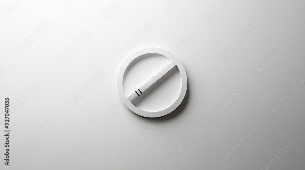 A no smoking logo with a smooth, white backdrop focusing on the simplicity of the design A no smoking logo with a smooth, white backdrop focusing on the simplicity of the design