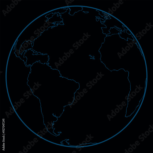 Classic planet earth with gradient style. Globe in flat style Globe in round style.