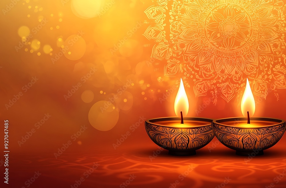 Colorful Happy Diwali festival with bokeh lights and oil lamp Diwali festival background Colorful Happy Diwali festival with bokeh lights and oil lamp Diwali festival background