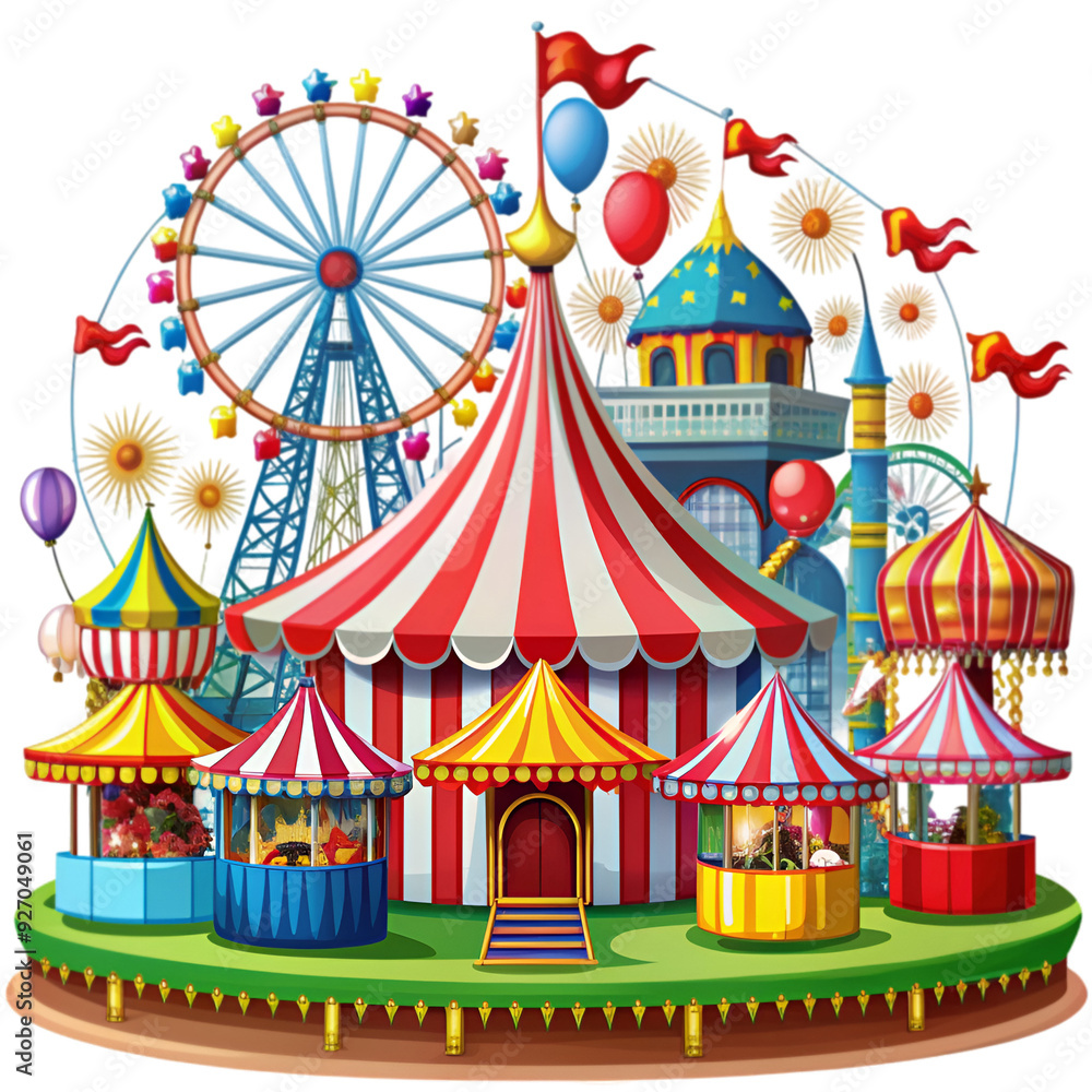 a Cute carousel cartoon a Cute carousel cartoon