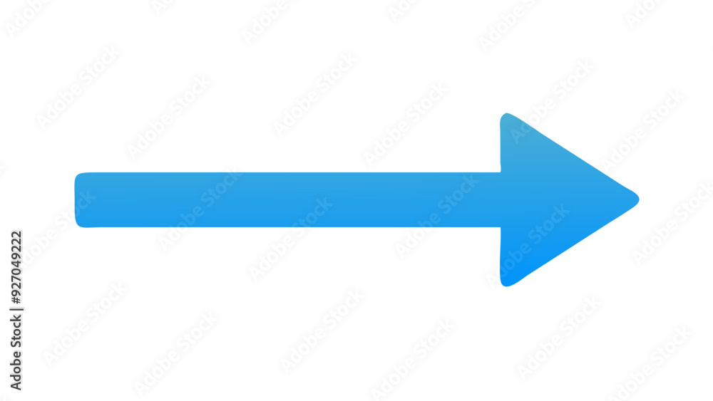 a blue arrow pointing to the right. The arrow has a straight shaft and a triangular head. The background is white a blue arrow pointing to the right. The arrow has a straight shaft and a triangular head. The background is white