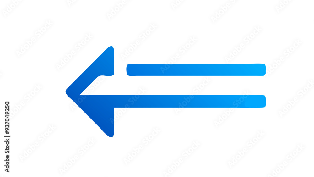 a blue arrow pointing to the left. The arrow has two parallel lines extending from the arrowhead, giving it a double-line appearance a blue arrow pointing to the left. The arrow has two parallel lines extending from the arrowhead, giving it a double-line appearance
