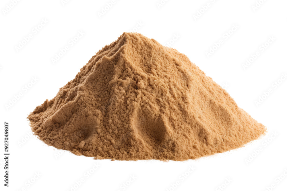 A small mound of desert sand with an undulating surface, Isolated on white background A small mound of desert sand with an undulating surface, Isolated on white background