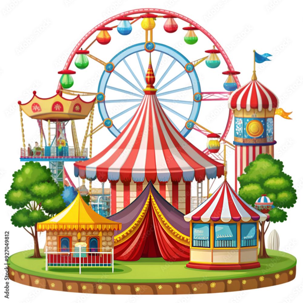 a Cute carousel cartoon a Cute carousel cartoon