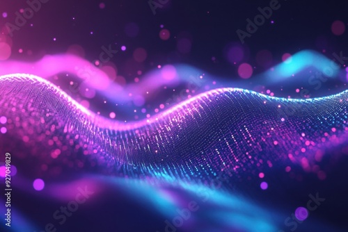 Abstract background with wavy gradient in purple photo