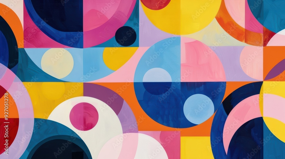 Abstract Geometric Shapes in Vibrant Colors - A Modern Art Design. Abstract Geometric Shapes in Vibrant Colors - A Modern Art Design.