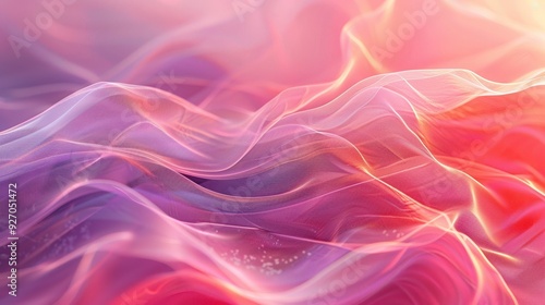 Vibrant flowing fabric waves in pink and orange