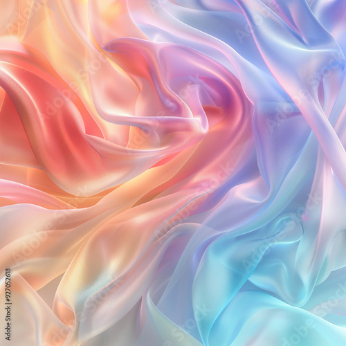 Wallpaper Mural Luxurious synthetic fabric Abstract satin background with soft pastel waves, gradient colors for functional or product design. Beautiful.  Torontodigital.ca