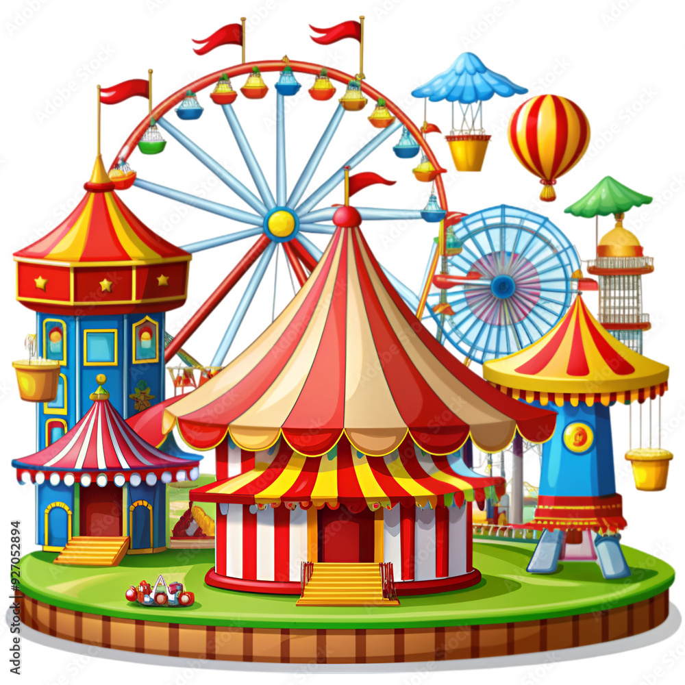 a Cute carousel cartoon a Cute carousel cartoon