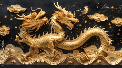 Wallpaper Mural Enchanting Chinese Dragon SVG for Laser Cut and Digital Crafts Torontodigital.ca