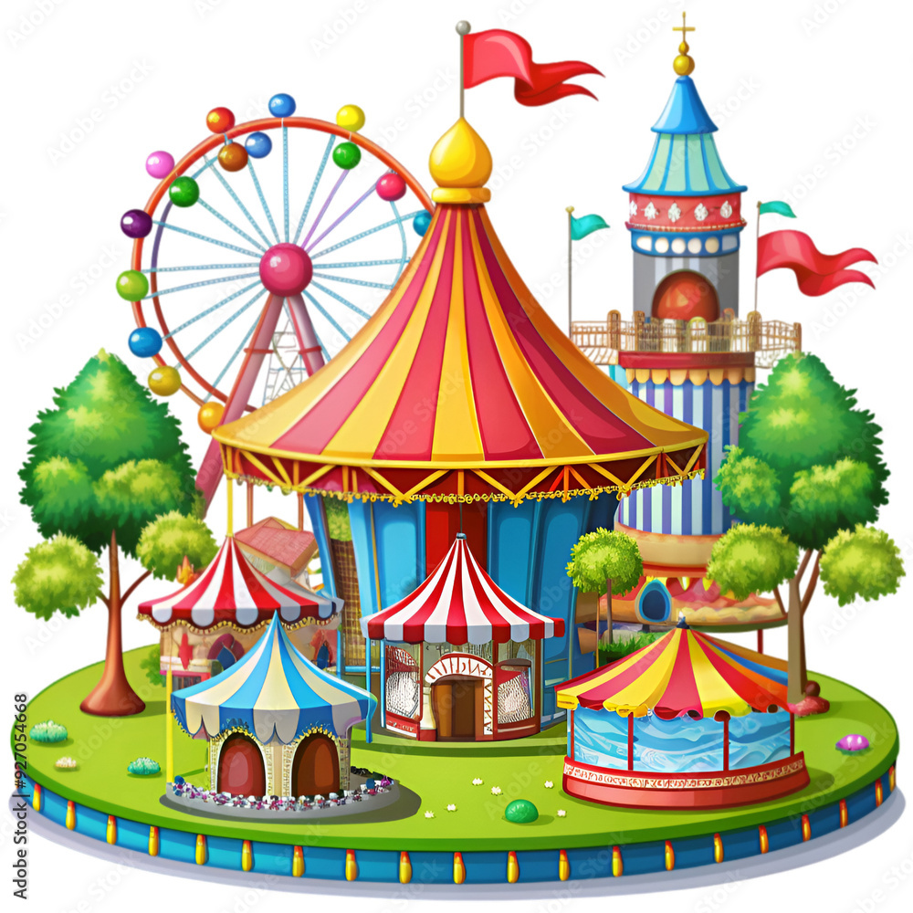 a Cute carousel cartoon a Cute carousel cartoon